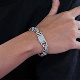 S925 Moissanite 12MM Byzantine Iced Bracelet