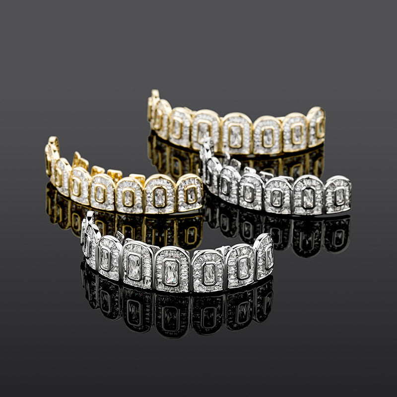 Custom Fully Iced Baguette Cut Grillz