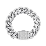 S925 Silver Moissanite Clasp Miami Cuban Bracelet