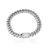 S925 Moissanite Prong Cuban Bracelet