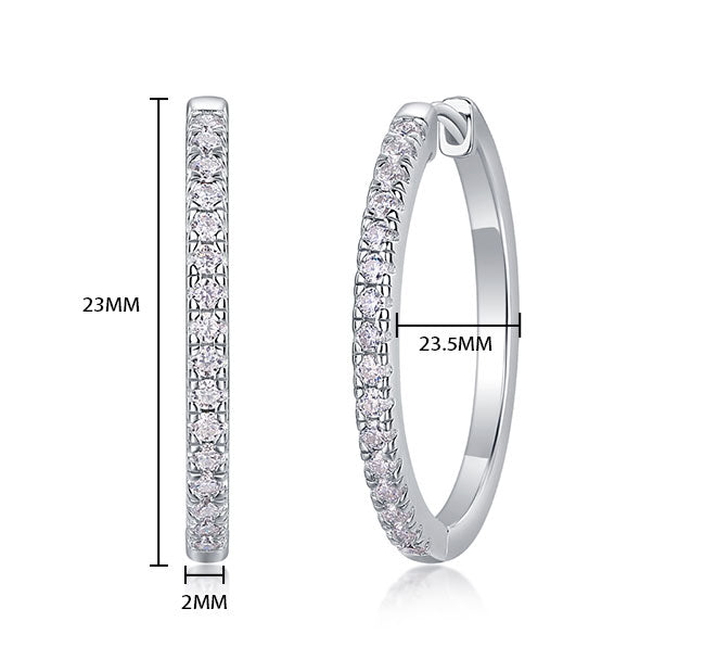 S925 Moissanite Huggie Hoop Earrings