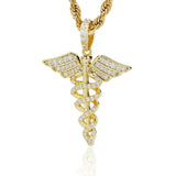 S925 Moissanite Angel Wings Cross Pendant