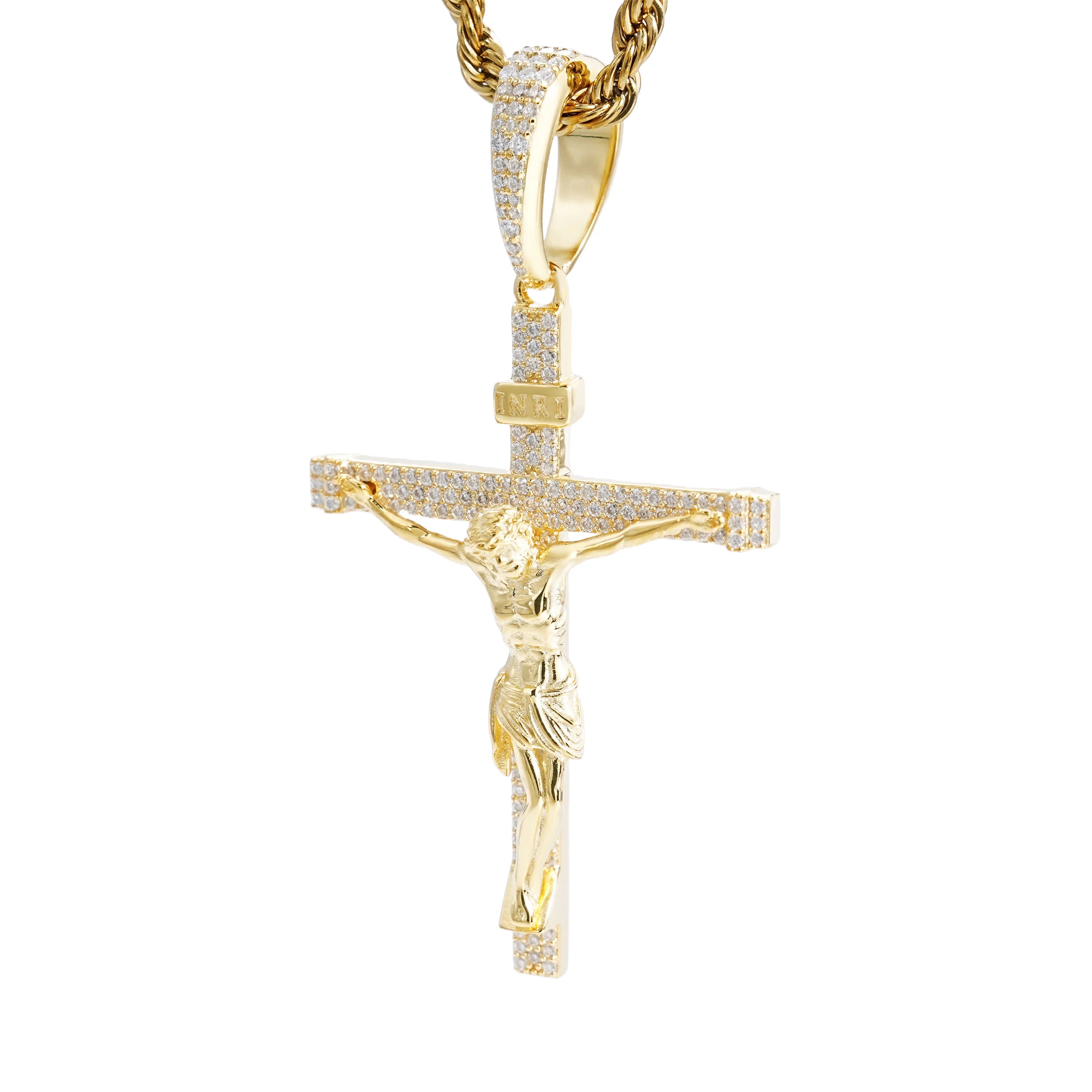 S925 Moissanite Jesus Cross Pendant