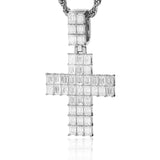 S925 Moissanite Baguette Cross Pendant