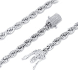 4MM Rope Chain With Moissanite Clasp