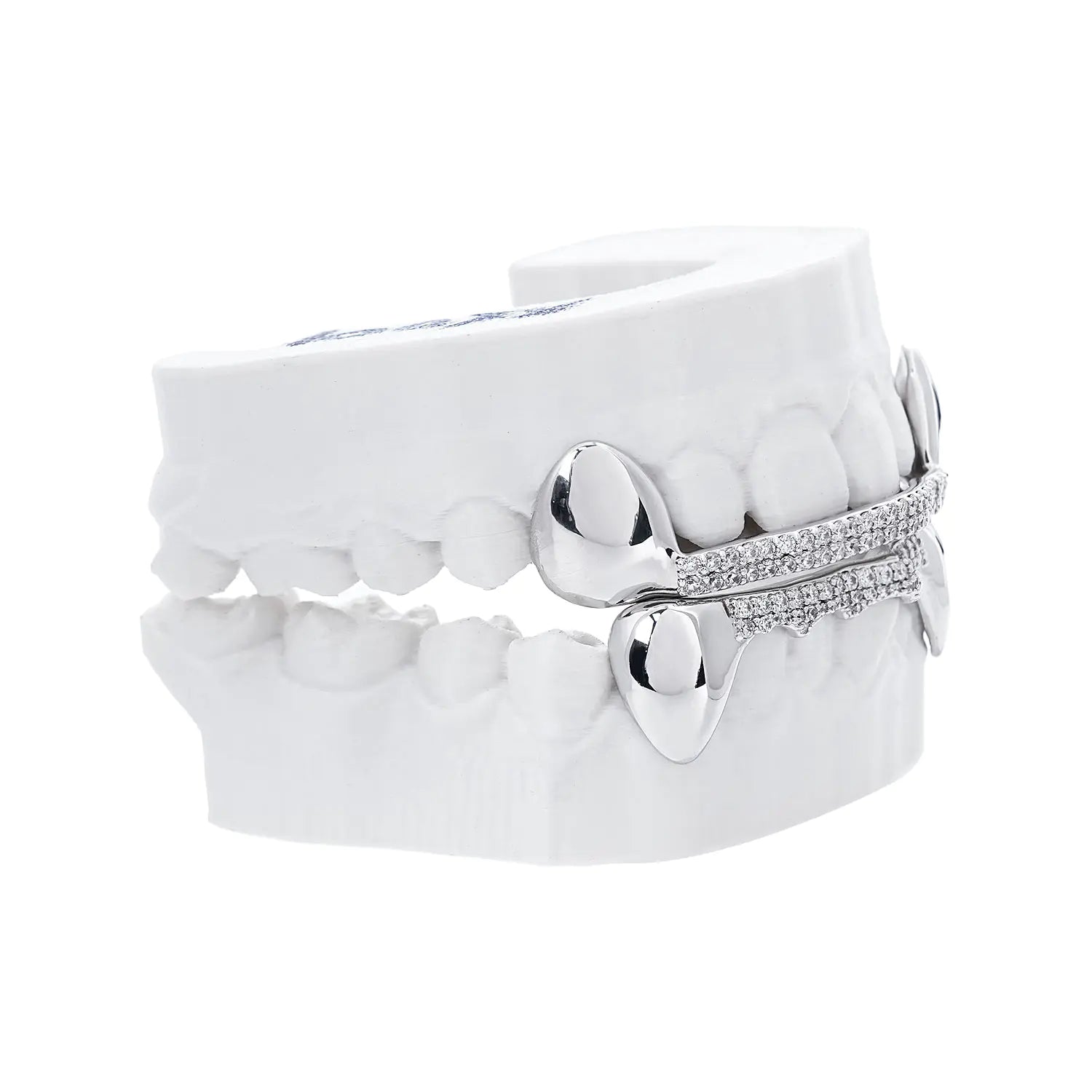 Custom Iced Bar With Polished Fang Grillz