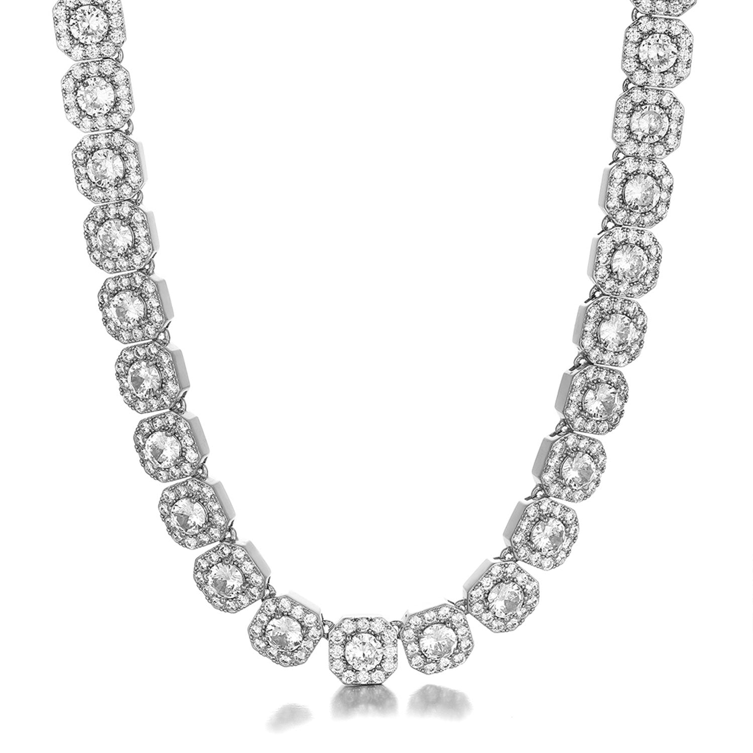 S925 Moissanite Clustered Tennis Chain