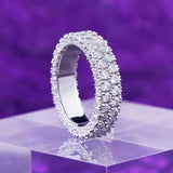 S925 Moissanite Two Row Stone Side Eternity Ring