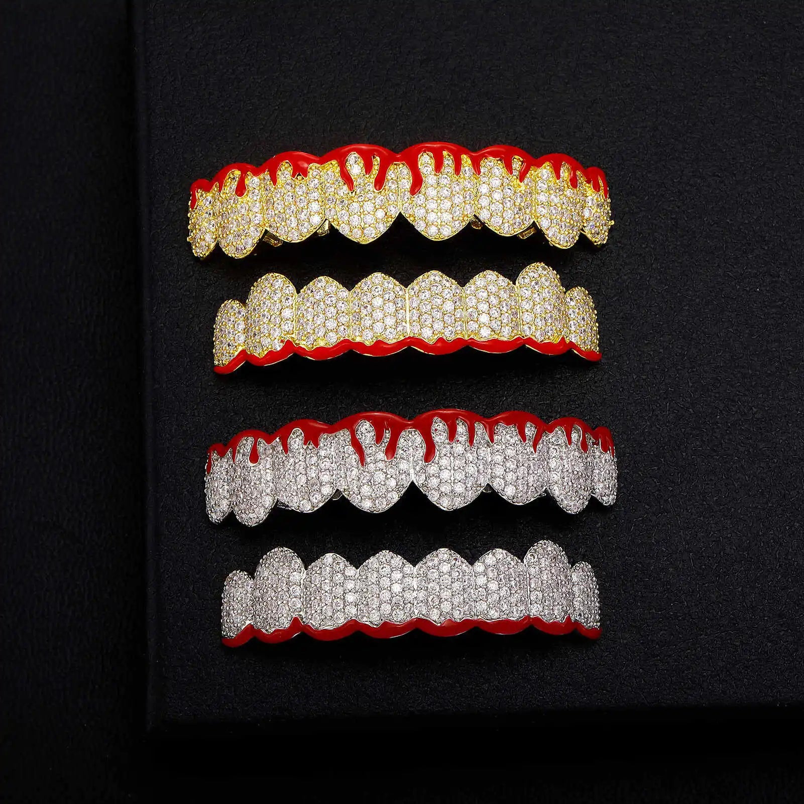 Custom Bloodshed Enamel Iced Grillz