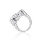 S925 Moissanite Cluster Cross Ring