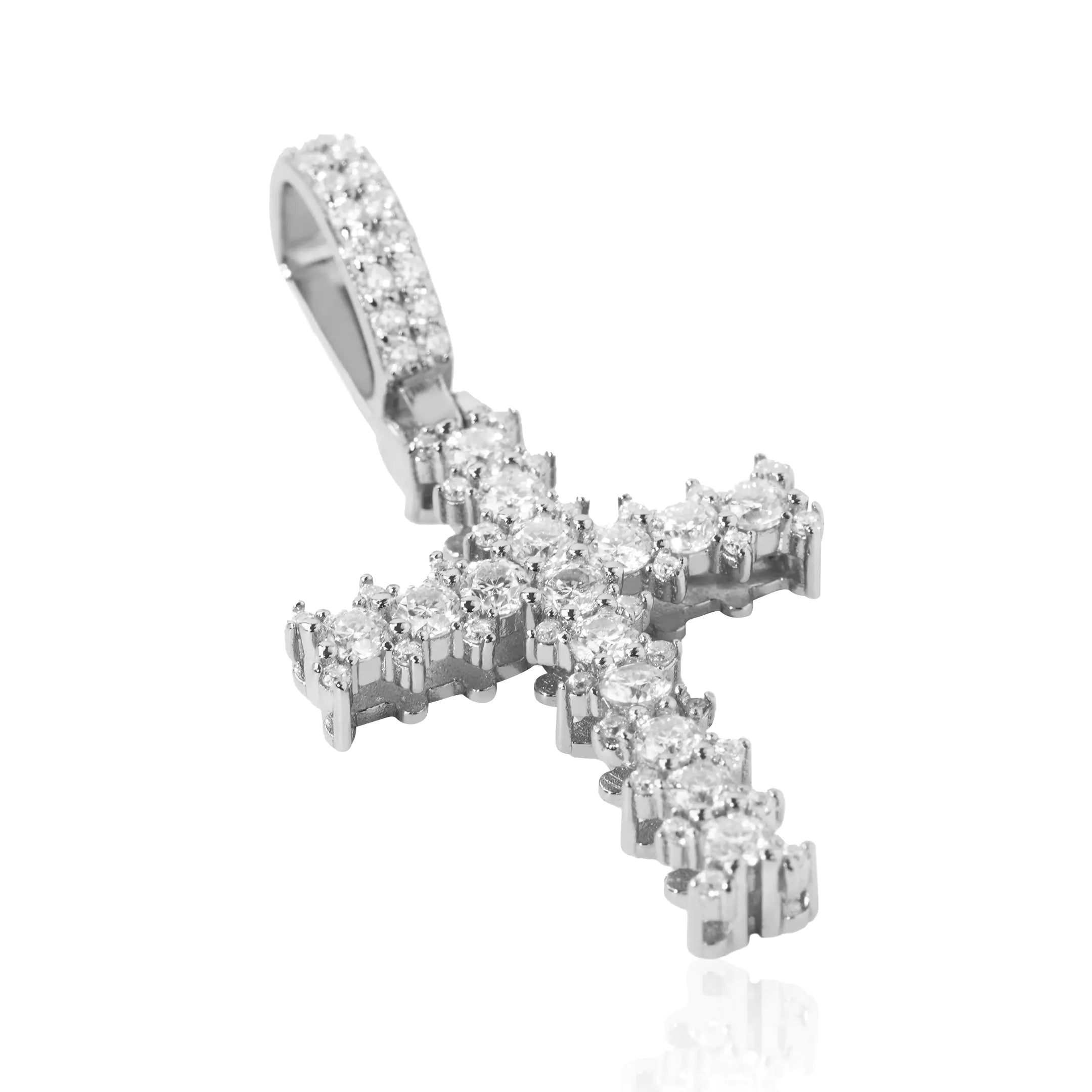 S925 Moissanite Spiked Cross Pendant