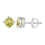 S925 Rare Color Moissanite Stud Earrings