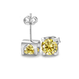 S925 Moissanite Round Cut Stud Earrings