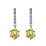 S925 Moissanite Round Cut Dangly Earrings