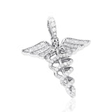 S925 Moissanite Angel Wings Cross Pendant