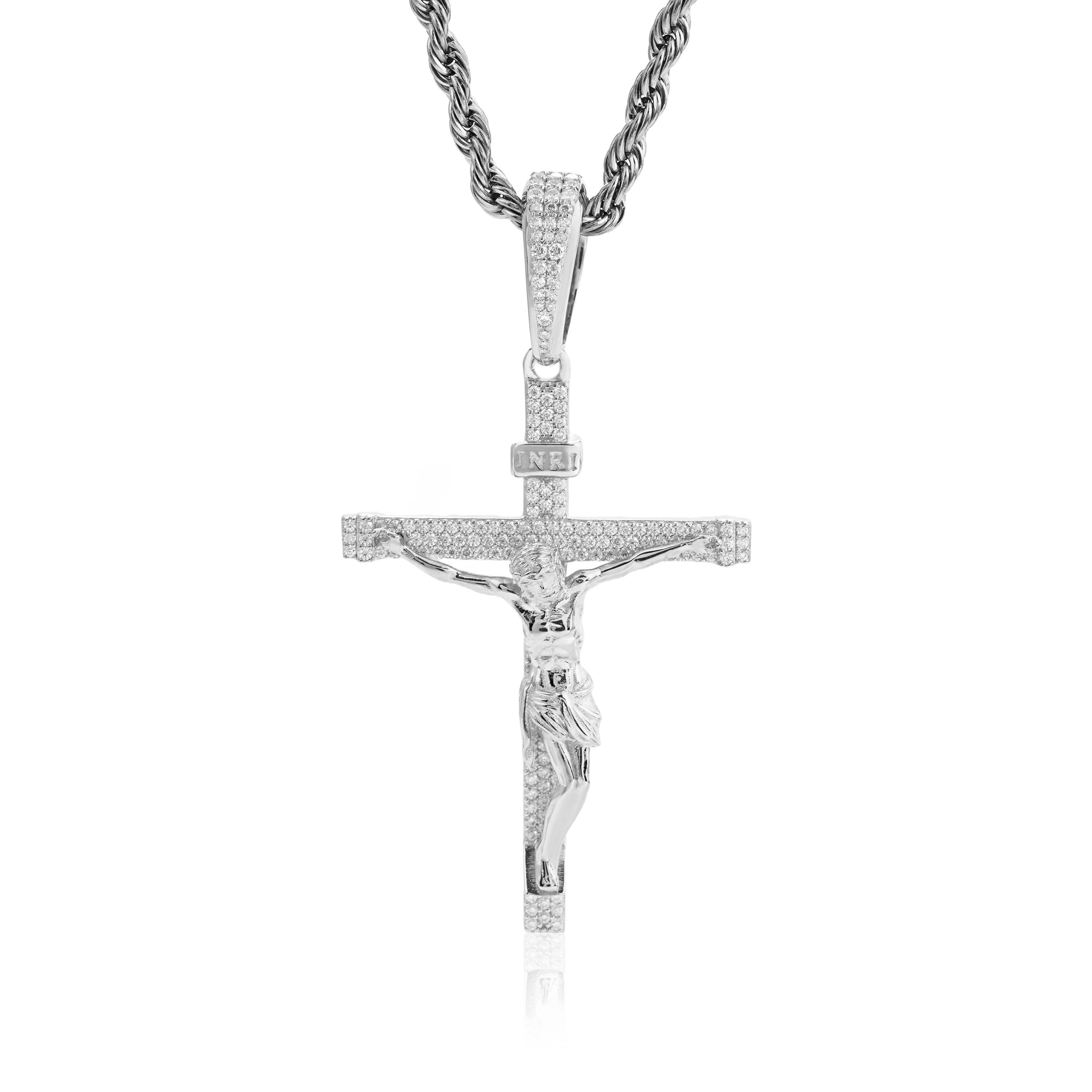 S925 Moissanite Jesus Cross Pendant