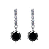 S925 Moissanite Round Cut Dangly Earrings