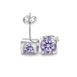 S925 Moissanite Round Cut Stud Earrings