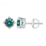 S925 Rare Color Moissanite Stud Earrings