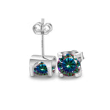 S925 Moissanite Round Cut Stud Earrings