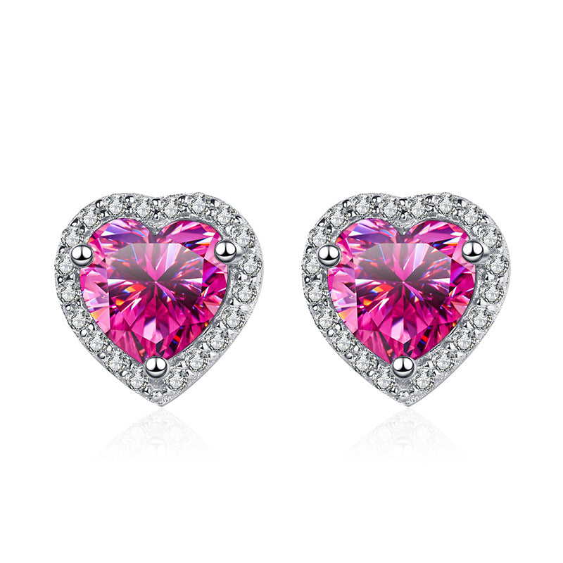 S925 Moissanite Heart Cut Hola Stud Earrings