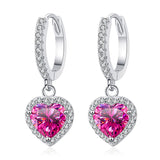 S925 Moissanite Heart Cut Hoop Earrings