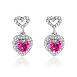 S925 Moissanite Heart Cut Dangly Earrings