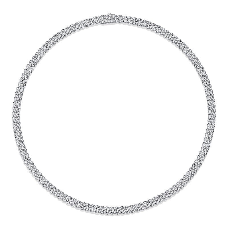 S925 Moissanite 8MM Cuban Chain