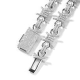 S925 Moissanite 19MM Iced Barbed Wire Chain