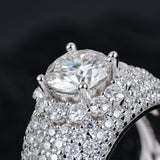 S925 Moissanite Solitaire Halo Band Ring