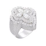 S925 Moissanite Marquise Cross Halo Ring