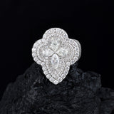 S925 Moissanite Marquise Cross Halo Ring