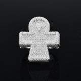 S925 Moissanite Ankh Halo Ring