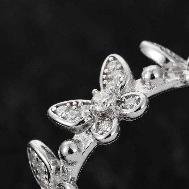 S925 Moissanite Butterfly Anadem Adjusting Ring