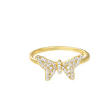 S925 Moissanite Butterfly Solitaire ring