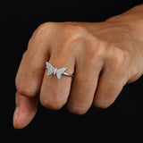 S925 Moissanite Butterfly Solitaire ring