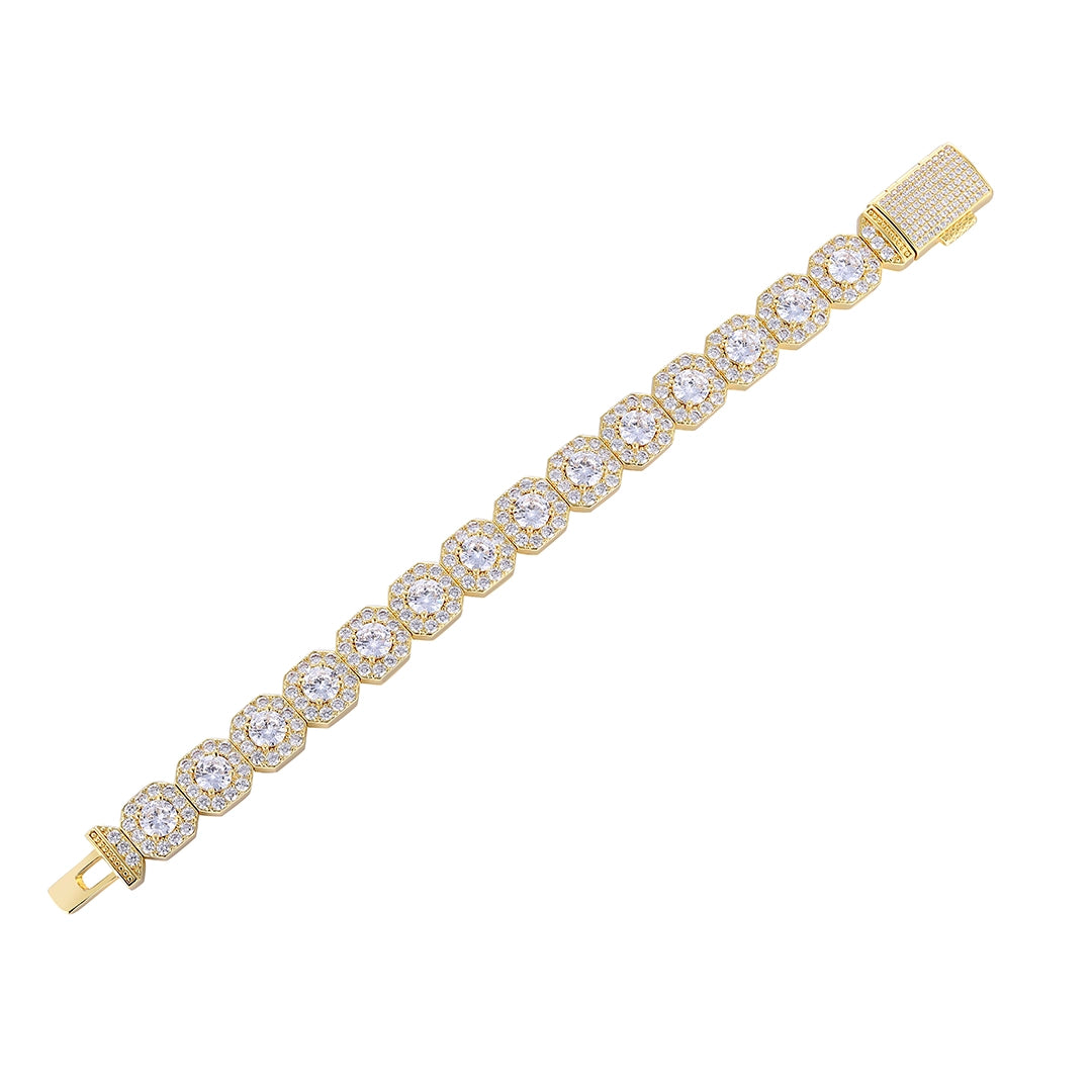 S925 Moissanite Clustered Tennis Bracelet