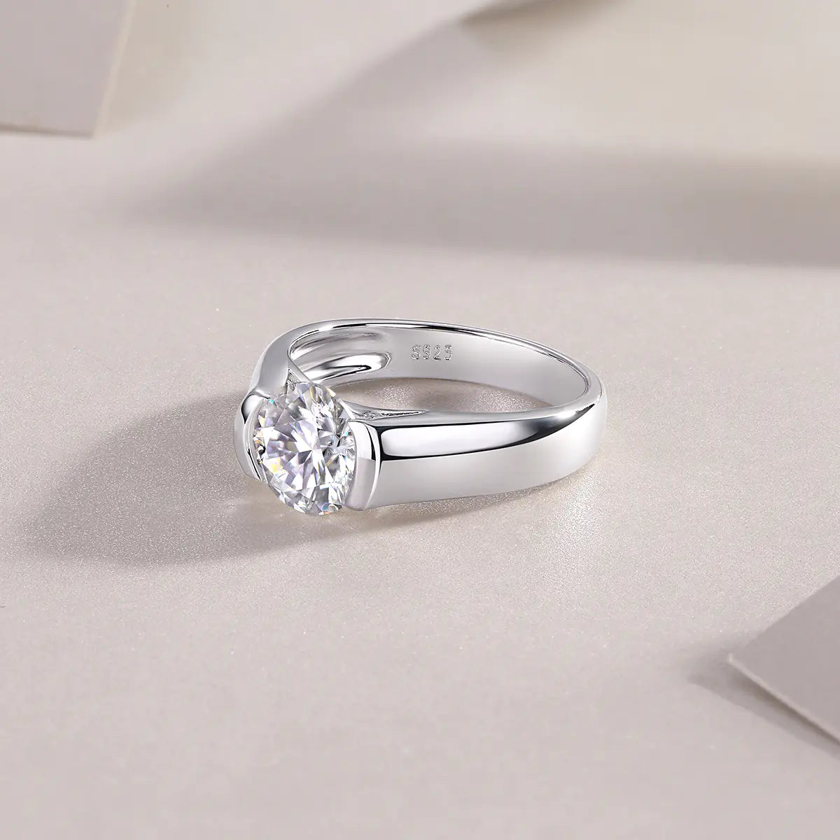 2CT Moissanite Band Ring