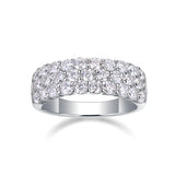 Moissanite Tri-Row Band Ring