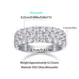 Moissanite Tri-Row Band Ring