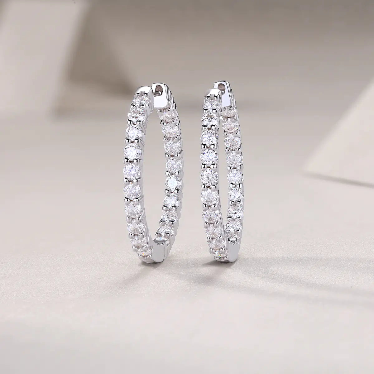 S925 Moissanite Hoop Earrings