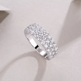 Moissanite Tri-Row Band Ring