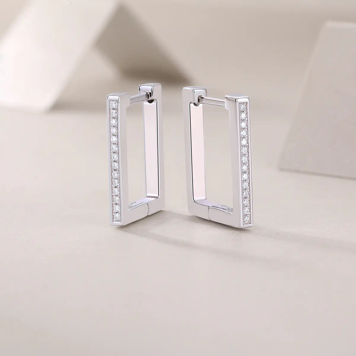 S925 Moissanite Square Shape Earrings