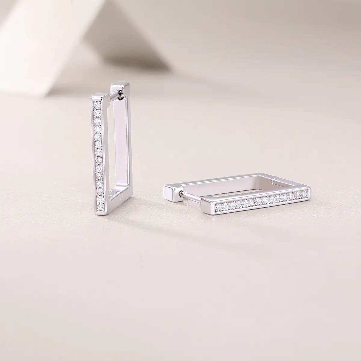 S925 Moissanite Square Shape Earrings