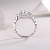 Moissanite Cushion Cut Three-Stone Engagement Ring