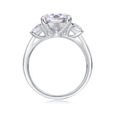 Moissanite Square Cushion Three-Stone Engagement Ring