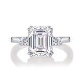 Moissanite Octagon Cut Three-Stone Engagement Ring