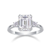 Moissanite Octagon Cut Three-Stone Engagement Ring