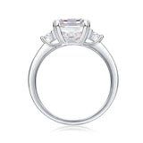 Moissanite Octagon Cut Three-Stone Engagement Ring