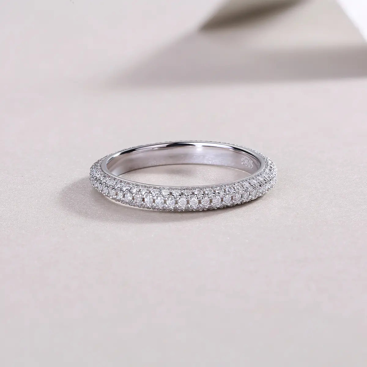 S925 Moissanite Pave Set Eternity Ring